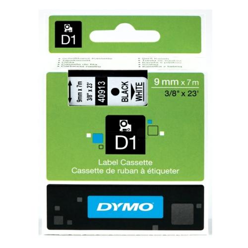 Dymo labels black on white (40913 / S0720680), 9mm, laminated