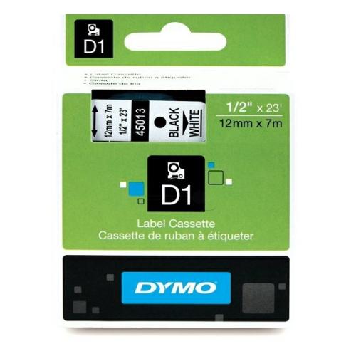 Dymo labels black on white (45013 / S0720530), 12mm, laminated