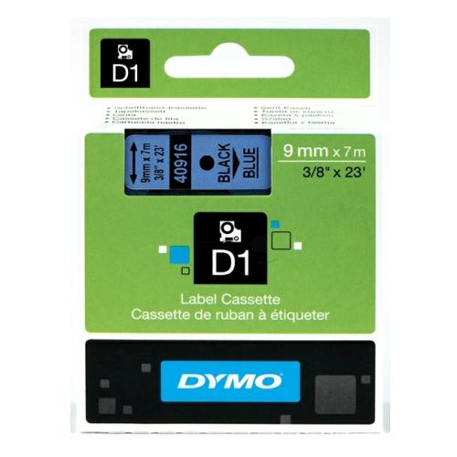 Dymo labels black on blue (40916 / S0720710), 9mm, laminated