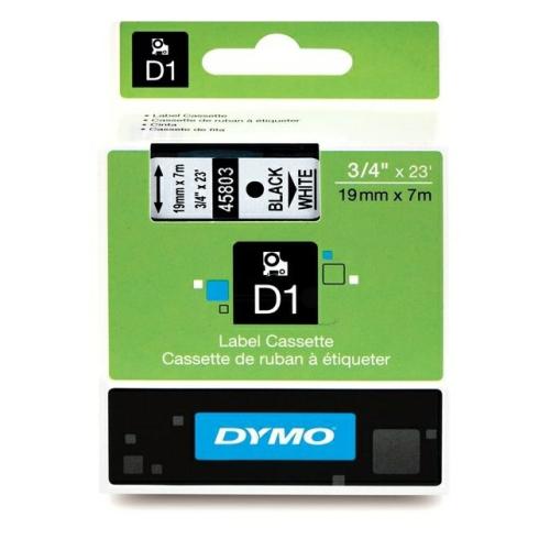 Dymo labels black on white (45803 / S0720830), 19mm, laminated