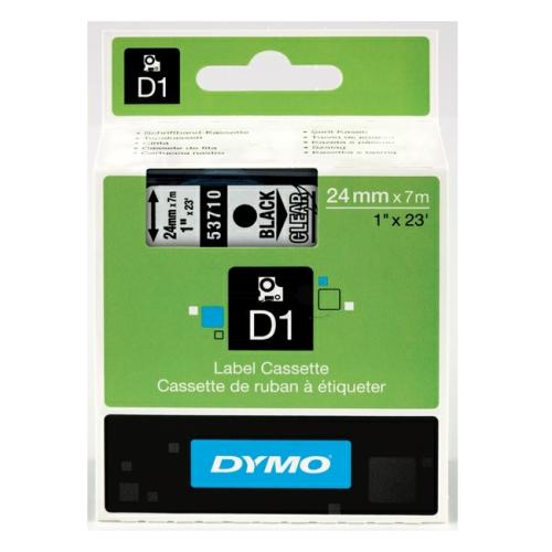 Dymo labels black on transparent (53710 / S0720920), 24mm, laminated