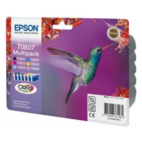 Epson printcartridge black / cyan / magenta / yellow / cyan photo / magenta photo (C13T08074011 / T0807) (multipack)