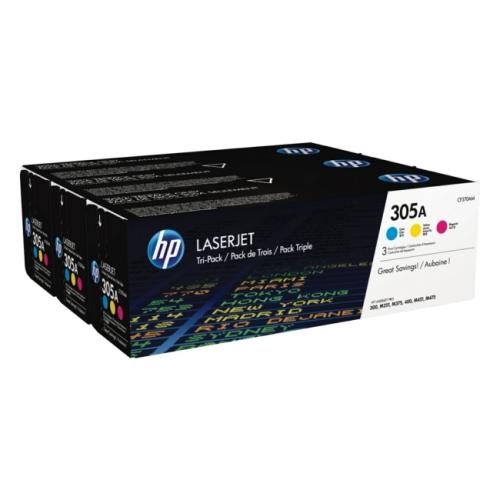 HP toner cartridge cyan / magenta / yellow (CF370AM / 305A) (multipack)