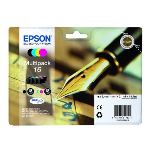 Epson printcartridge black / cyan / magenta / yellow (C13T16264010 / 16) (multipack)