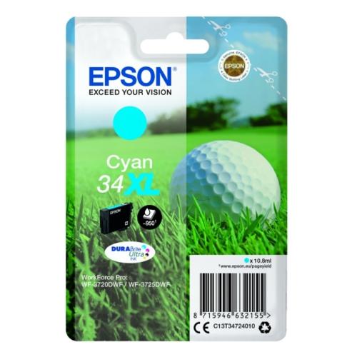 Epson printcartridge cyan (C13T34724010 / 34XL) (high capacity)