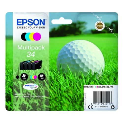 Epson printcartridge black / cyan / magenta / yellow (C13T34664010 / 34) (multipack)