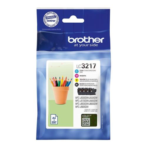 Brother printcartridge black / cyan / magenta / yellow (LC3217VALDR) (multipack)