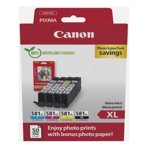 Canon Ink cartridge / Photo paper black / cyan / magenta / yellow (2052C004 / CLI581XL) (multipack, high capacity)