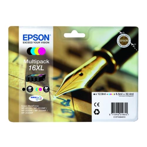 Epson printcartridge black / cyan / magenta / yellow (C13T16364012 / 16XL) (multipack, high capacity)