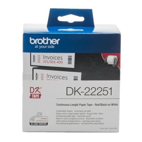 Brother labels red / black on white (DK22251 /), 62mm