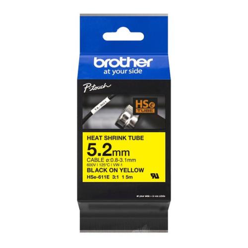 Brother heat shrink tube black / yellow (HSE611E)