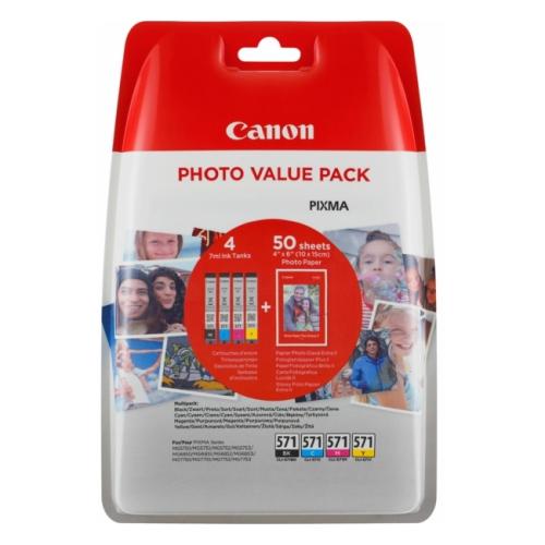 Canon Ink cartridge / Photo paper black / cyan / magenta / yellow (0386C008 / CLI571) (multipack)