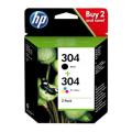 HP printcartridge black / color (3JB05AE / 304) (Twin Pack, multipack)