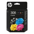 HP printcartridge black / color (6L6S6UE / 308) (Twin Pack, multipack)